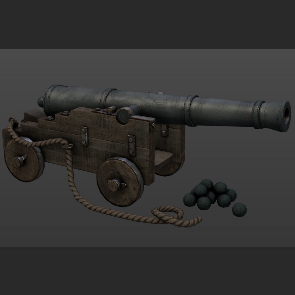 Pirates Cannon (Low Poly +LoDs) preview image 2